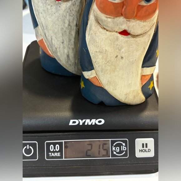 Santa Set of 2 Handcarved and Painted Blue Moon and Stars - Picture 6 of 6